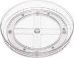 Amazon Basics Clear Rotating Lazy Susan Turntable Organizer for Condiments, 9-Inch, 2-Pack