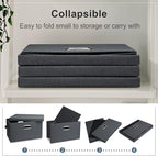 Graciadeco Medium 15" 21 Quart Collapsible Stackable Storage Bins with Lids, 3 Packs Dark Grey Foldable Fabric Closet Boxes H