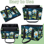 Reusable Grocery Bags Heavy Duty Shopping Bags Foldable Large Tote Bags with Long Handles & Hard Bottom