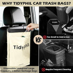 150 PCS Disposable Car Trash Bags Hanging, Leak-proof, Odor Seal. 2 Gallon Car Garbage Bags, Big Capacity. Independent of Car Trash Can, Easy Stick-On Car trash Bin for Car, SUV, Truck, Stroller.White