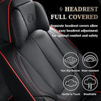Coverado Universal Seat Covers Front, 2-Pack Universal Seat Covers for Cars, Waterproof Nappa Leather Car Seat Covers with He