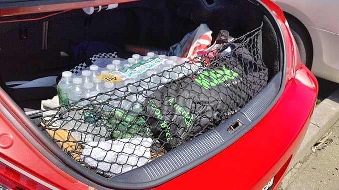 Rear Trunk Organizer Cargo Net for Toyota Solara 2004-2008 - Envelope Style Cargo Net for Coupe - Premium Mesh Car Trunk