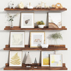 Fun Memories Picture Ledge Shelf, Floating Shelves Set of 4, 32 Inch Picture Shelves for Wall with Ledge, Large Nursery Book 