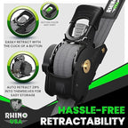 Rhino USA Retractable Ratchet Straps (4-Pack) - 1 Inch x 10 Feet (1,209lb Break Strength) - Auto Self Retracting Tie Down Straps for Truck, Cargo Trailer, Motorcycle, ATV, UTV - Gray