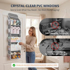 Yecaye 5-Tier Over the Door Organizer Hanging, Toy Stuffed Animal Storage, Behind the Door Storage with 5 Clear View Windows 