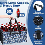 Muzale Extra Large Utility Tote Bag with Wire Frame Heavy Duty Grocery Bags Reusable Shopping Bags for Groceries with Handles Foldable XL Beach Bag for Travel Picnics Camping Car Trunk Organization
