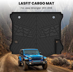 LASFIT Trunk Mat for Jeep Wrangler 2011-2018 JK Unlimited 4-Door Without Subwoofer (NOT for JL or 2-Door) All Weather TPE Custom Fit Cargo Mat Trunk Liner Cargo Liner, Black