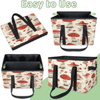 Reusable Grocery Bags Heavy Duty Shopping Bags Foldable Large Tote Bags with Long Handles & Hard Bottom