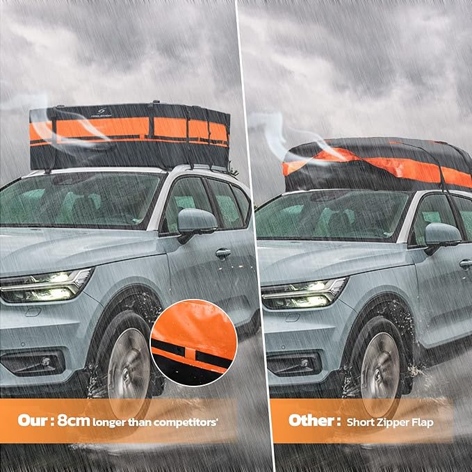 Maelstrom Rooftop Cargo Carrier,Car Roof Bag,21 Cubic Feet Waterproof Roof Rack Cargo Carrier,Tear Resistant Vehicle Cargo Carrier,Black with Orange