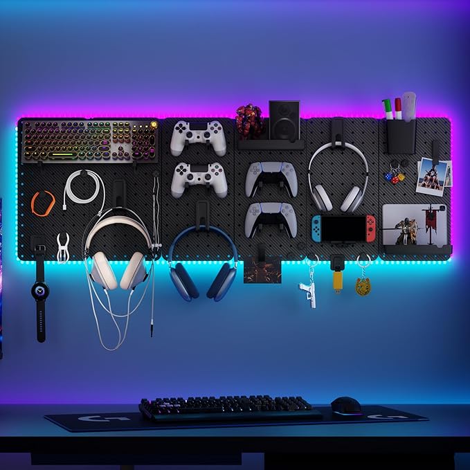 Pegboard Combination Kit - Pegboards and Accessories Modular Hanging for Gaming Wall Organizer, Crafts Organization, Ornament