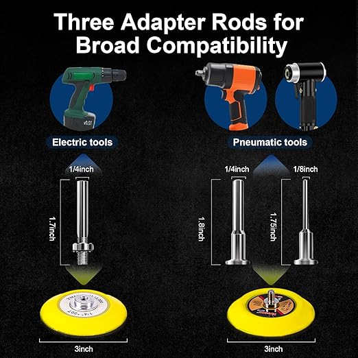 199 PCS 3 Inch Wet Dry Sanding Disc, GOH DODD Headlight Restoration Kit Drill Polishing Kit Sanding Attachment Hook Loop Sand