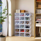 AWTATOS Shoe Storage Boxes, Thickened Shoe Storage Organizer with Clear Magnetic Door, Stackable Shoe Container with Lids, Co