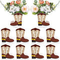 8 Set Western Cowboy Boots Flower Boxes Centerpiece Boot Shape Gift Boxes Western Party Decoration Vase Centerpieces for Tabl