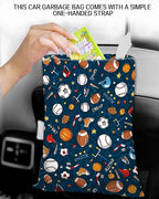 Car Trash Can, Durable Hanging Car Trash Garbage Bag, Cute Automotive Garbage Cans Organizer, Cute Blue Sport