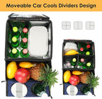 Car Seat Organizer, Backseat Car Organizer with Cup Holder Tray and Storages for Kids and Adults, Portable Travel Cooler for Car for Front or Back Seat Passenger Organizer Ccompartment (Navy Blue)