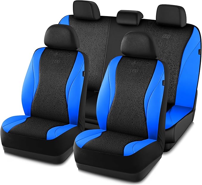 Skechers Car Seat Covers,Leather Seat Covers with GOGA Mat Technology,Waterproof Car Seat Covers Full Sets,Airbag Compatible,