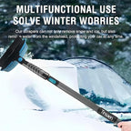 58" Car Snow Brush & Ice Scraper Long Snow Brush for Car Extendable, Upgraded Heavy Duty Pivoting Snow Broom for SUV Trucks Windshield