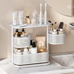 3-Tier Rotating Bathroom Counter Organizer, Vanity Tray for Makeup & Skincare, Countertop Spice Rack Storage, Space-Saving Sh