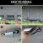 Sunglass Holder for Car Visor, Car Sunglasses Holder Leather, Eyeglasses Holder Glasses Storage Case Visor Accessories