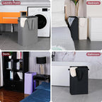 efluky Slim Laundry Basket, Narrow Laundry Hamper with Handles, Collapsible Dirty Clothes Hamper, Tall Laundry Bin for Laundr