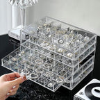 Clear Acrylic Jewelry Storage Box, Earring Jewelry Organizer with 5 Drawers, 5-Layer Jewelry Box for Women, Earrings Display 