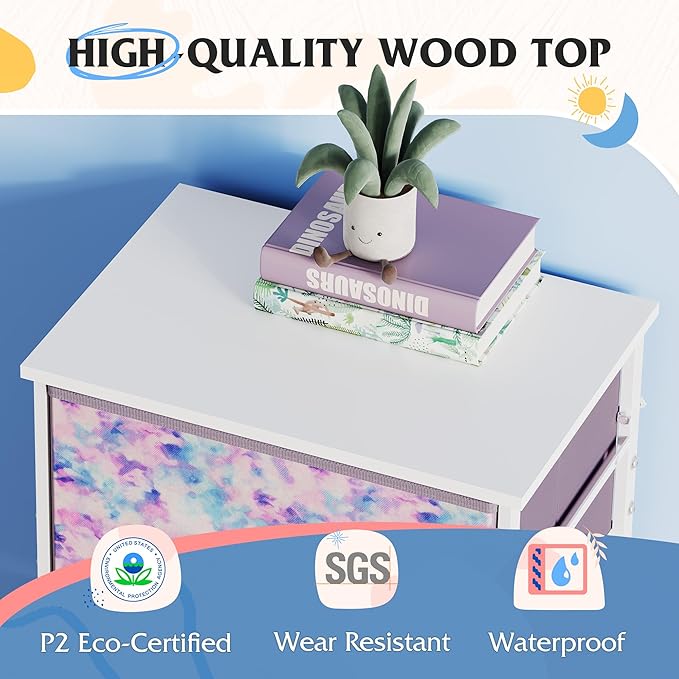 WLIVE Dresser with 4 Drawers, Storage Tower, Organizer Unit, Fabric Dresser for Bedroom, Hallway, Entryway, Closets, Sturdy S