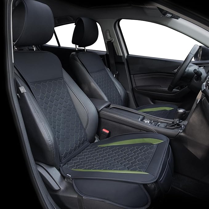 Elantrip 2PCs Front Car Seat Covers Leather Car Seat Protector Universal fit for Most Cars SUVs and Trucks Water Proof Seat P