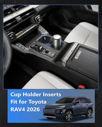 Cup Holder Inserts for Toyota Rav4 2026 Accessories, Non-Slip Silicone Center Console Protector Organizer to Prevent Spills & Scratches for Rav4 Interior Accessories