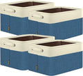 BALEINE 4 Pack Fabric Closet Storage Bins for Shelves, Linen Closet Organizers and Storage, Decorative Baskets for Organizing