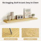 Fun Memories Rustic Wood Floating Shelves for Wall, Space-Saving Wall Mounted Shelves for Bathroom, Bedroom, Living Room and 
