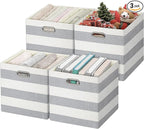 Posprica 3X Thicker Storage Bins Storage Cubes, 13×13 Fabric Storage Boxes Foldable Baskets Containers Drawers for Nurseries,