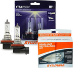 SYLVANIA - H11 XtraVision and Headlight Restoration Kit Bundle - 2 Halogen Headlight Bulbs and Kit to Restore Sun Damaged Headlights With Exclusive UV Block Clear Coat