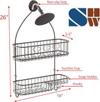 Simple Houseware Bathroom Hanging Shower Head Caddy Organizer, Bronze (26 x 16 x 5.5 inches)