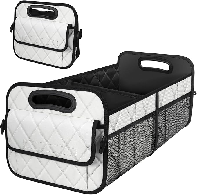 Deosk Trunk Organizer with 6 Pockets - Car Storage Accessory for SUVs, Minivans, and Trucks - 50L Waterproof Polyester