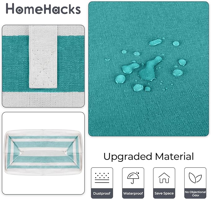 HomeHacks 2-Pack Large Laundry Basket, Waterproof, Freestanding Laundry Hamper, Collapsible Tall Clothes Hamper with Extended