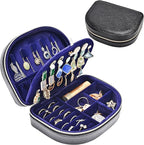 ProCase Travel Size Jewelry Box, Medium Portable Seashell-Shaped Jewelry Case, 2 Layer Mini Jewelry Organizer in PU Leather f