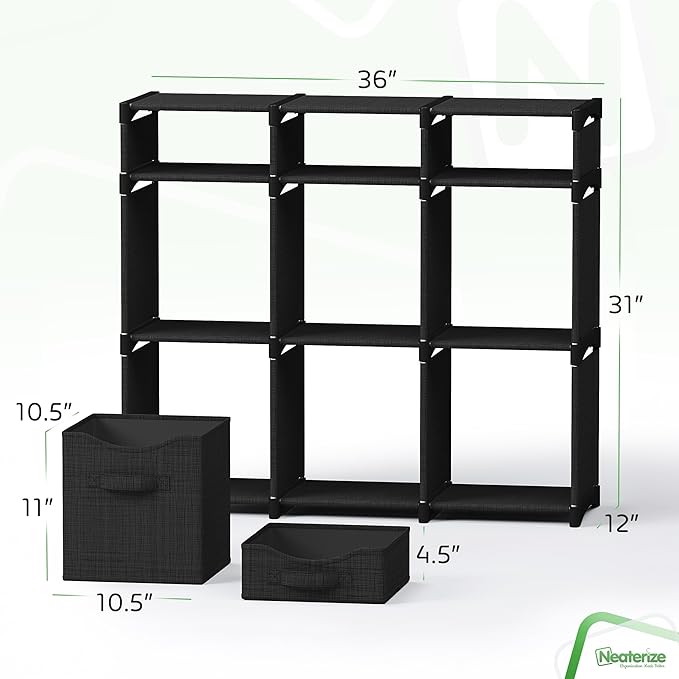 Cube Storage Organizer with Storage Bins Included - The Perfect Closet Organizers and Storage Solution. Includes 9 Storage Cu
