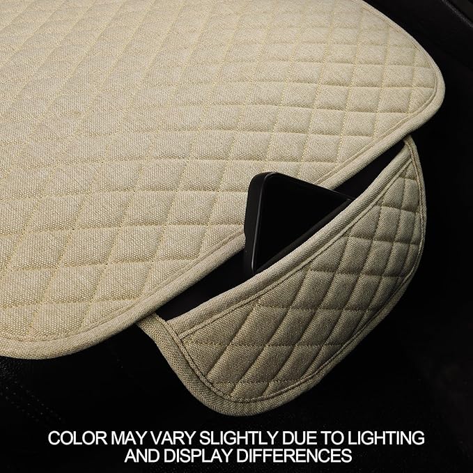West Llama Linen Car Seat Covers,Bottom Seat Covers for Cars Include 1 Pair Front Driver Seat Pad Mat and 1 Rear Bench Cover 