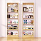 Modern Minimalist Wall-Mounted Bookshelf, Solid Wood Multi-Layer Storage Shelf, 72 Inches High, Space-Saving Design, Ideal fo