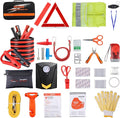 Vetoos Car Roadside Emergency Kit with Jumper Cables, Auto Vehicle Safety Road Side Assistance Kits, Winter Car Kit for Women