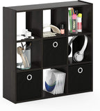 Furinno Simplistic 9-Cube Organizer with Bins, Small Size (Assembled unit dimensions : 7.9"D x 26.5"W x 26.7"H inches), Espre