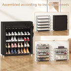 Laiensia 5-Tier Vertical Shoe Rack Organizer, Space Saving Shoe Storage Organizer, Non-Woven Cover Shoe Shelf Holds 20-25 Pai