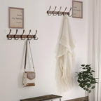 Dseap Wall Mounted Coat Rack - 5 Tri Hooks, Heavy Duty, Stainless Steel, Metal Coat Hook Rail for Coat Hat Towel Purse Robes 