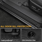 Floor Mats for Toyota 4Runner 2013-2024, All Weather Floor Mats Trunk Cargo Liner with Backrest Protectors Accessories and Door Sill Guards Accessories, Full Coverage Set (Only Fit 5 Seats)