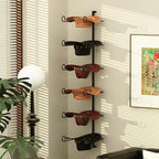 Alyoen Cowboy Hat Rack for Wall, Cowboy Hat Holder Wall Mount Holds Up to 6 Hats, Metal Hat Organizer Storage Hanger, Western