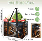 Reusable Grocery Bags Heavy Duty Shopping Bags Foldable Large Tote Bags with Long Handles & Hard Bottom