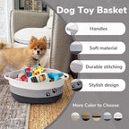 Dog Toy Basket Gift Basket Empty, Woven Storage Baskets for Towels, Cute Dog Storage Bins with Handles, Small Cotton Rope Bas