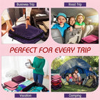 5 Pack Compression Packing Cubes for Travel Space Saving Cubes Luggage Organizer for Suitcase(Purple,L)