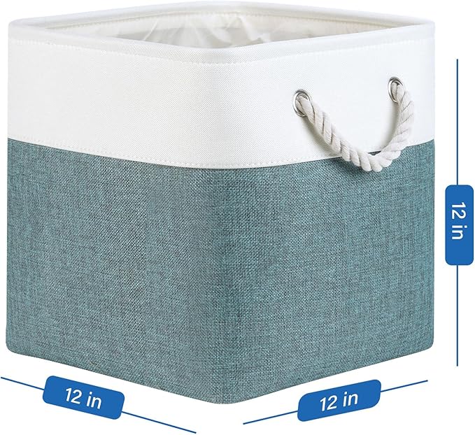 Temary 12 Inch Cube Storage Baskets 4 Pack Fabric Storage Bin for Organizing, Shelf Baskets for Home Office Closet, Collapsib