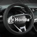 West Llama Customized Auto Car Steering Wheel Cover for Honda Civic, CR-Z, Insight, S2000,14-14.25inch(Black-Small Size)